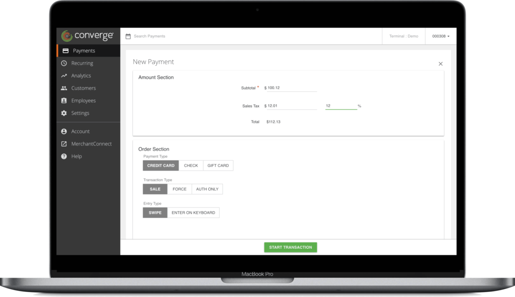 New payment with virtual terminal by TRC-Parus